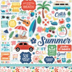   Matrica 12" (30 cm), Endless Summer Elements/ Echo Park Cardstock Stickers (1 csomag)