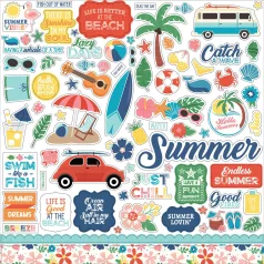   Matrica 12" (30 cm), Endless Summer Elements/ Echo Park Cardstock Stickers (1 csomag)