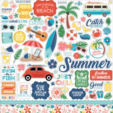 Matrica 12" (30 cm), Endless Summer Elements/ Echo Park Cardstock Stickers (1 csomag)
