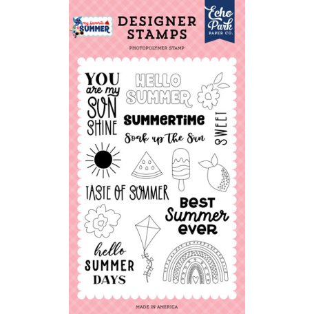 Szilikonbélyegző , My Favorite Summer Soak Up The Sun/ Echo Park Stencil Clear Stamps (1 db)