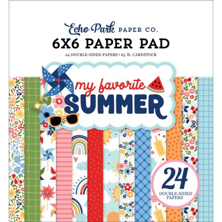 Papírkészlet 6" (15 cm), My Favorite Summer / Echo Park Paper Pack (24 lap)