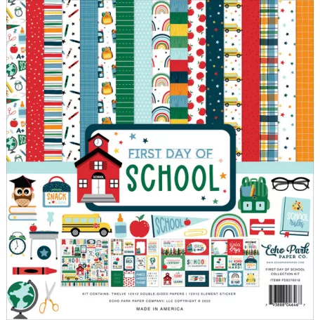 Scrapbook Papírkészlet 12" (30 cm) First Day Of School Collection Kit (1 csomag)