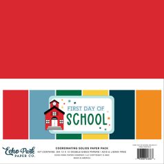   Papírkészlet 12" (30 cm), First Day Of School Kétoldalas/ Echo Park Coordinating Solids Paper Pack (6 lap)