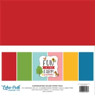   Papírkészlet 12" (30 cm), Fun On The Farm Kétoldalas/ Echo Park Coordinating Solids Paper Pack (6 lap)