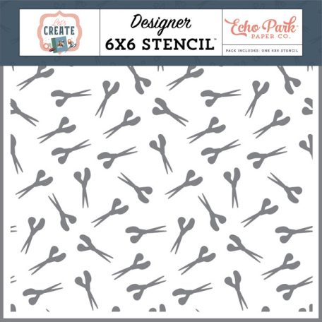 Stencil 6" (15 cm), Let's Create Stash Of Scissors/ Echo Park Stencil (1 csomag)