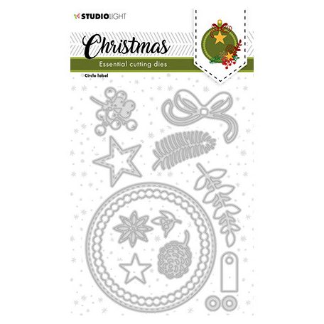 Vágósablon , Christmas Circle label Essentials nr.244 / SL Cutting Die (1 csomag)