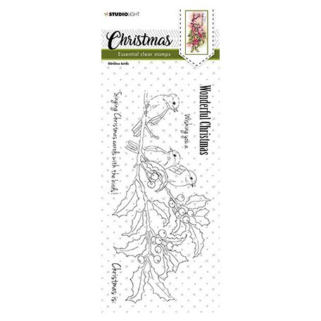 Szilikonbélyegző , Christmas Slimline birds Essentials nr.241 / SL Clear Stamp (1 csomag)