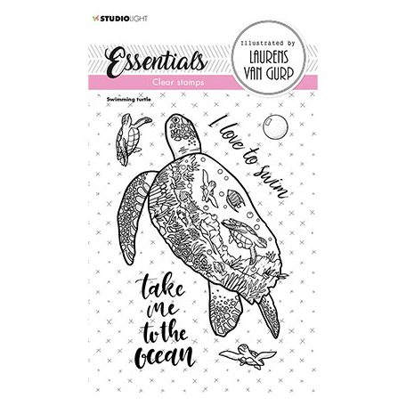 Szilikonbélyegző , Swimming turtle Essentials nr.255 / SL Clear Stamp (1 csomag)