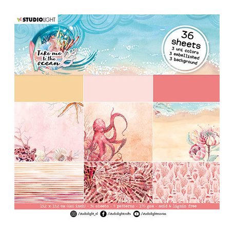 Papírkészlet A5, Warm colors Take me to the Ocean nr.36 / SL Paper Pad Blocks (36 lap)