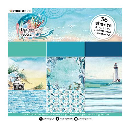 Papírkészlet A5, Cool colors Take me to the Ocean nr.37 / SL Paper Pad Blocks (36 lap)