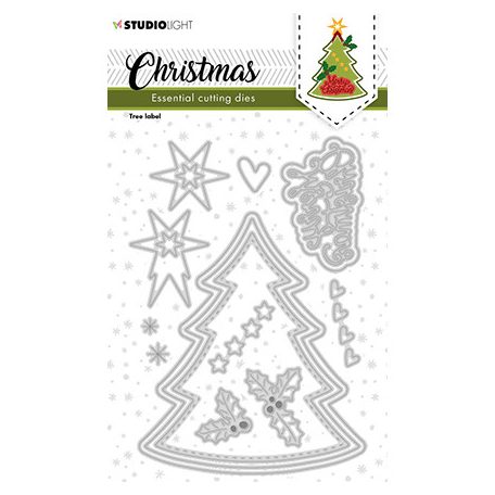 Vágósablon , Christmas Tree label Essentials nr.245 / SL Cutting Die (1 csomag)