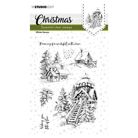 Szilikonbélyegző , Christmas Winter houses Essentials nr.244 / SL Clear Stamp (1 csomag)