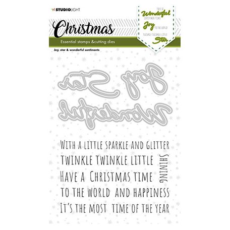 Vágósablon, bélyegzővel , Christmas Wonderfull sentiments Essentials nr.44 / SL Cutting Die (1 csomag)
