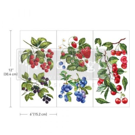 Re-Design with Prima Transzfer fólia 6"x12" (15x30cm) - Sweet Berries - Decor Transfers (1 csomag)