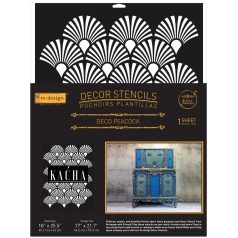   Dekor Stencil 17"x21.7", Kacha Deco Peacock / Re-Design with Prima Decor Stencils (1 db)