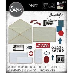   SIZZIX vágósablon, Postale Tim Holtz/ Sizzix Thinlits Die Set (1 csomag)