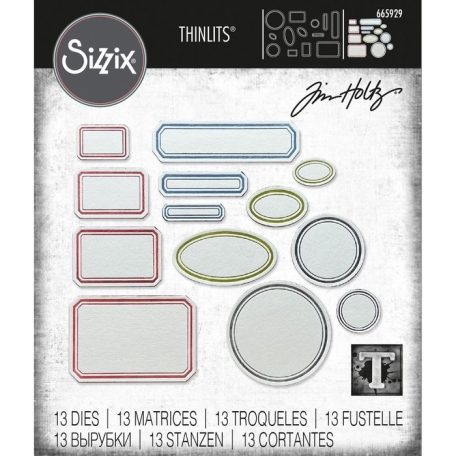 SIZZIX vágósablon, Vintage Labels Tim Holtz/ Sizzix Thinlits Die Set (1 csomag)