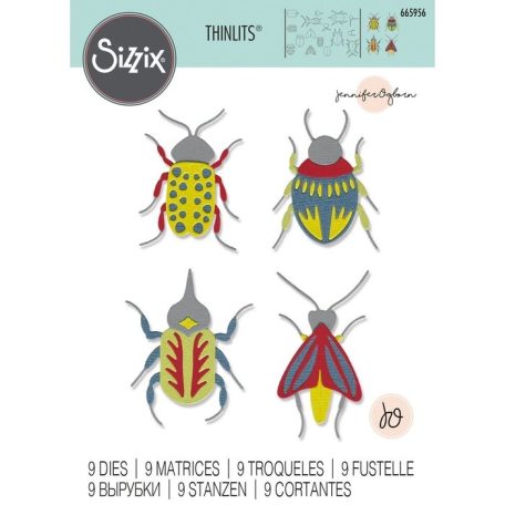 SIZZIX vágósablon, Patterned Bugs / Sizzix Thinlits Die Set (1 csomag)