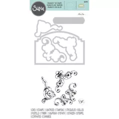   SIZZIX vágósablon bélyegzővel, Vintage Corners / Sizzix Framelits Die Set with Stamps (1 csomag)