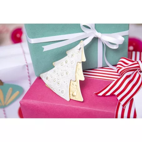 Vágósablon, domborító mappával , Festive Trees / Sizzix Switchlits Embossing Folder (1 db)