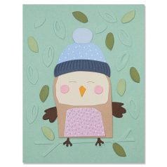   Vágósablon, domborító mappával , Cozy Owl Tim Holtz/ Sizzix Thinlits Die Set and Textured Impressions Embossing Folder (1 csomag)