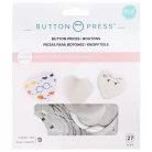 Kitűzőalap - szív , Heart Refill pack/ WRMK Button Press (9 db)