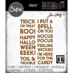   SIZZIX vágósablon, Bold Text Halloween Tim Holtz/ Sizzix Thinlits Die Set (1 csomag)