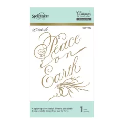   Klisé , Copperplate Script Peace on Earth / Spellbinders Hot Foil Plate (1 db)