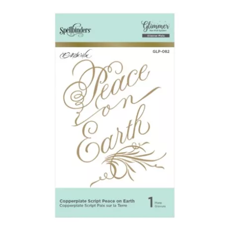 Klisé , Copperplate Script Peace on Earth / Spellbinders Hot Foil Plate (1 db)