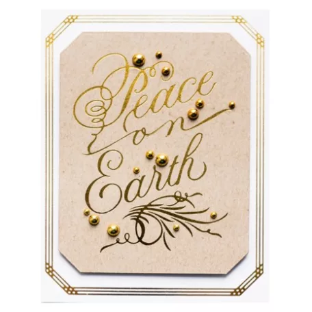 Klisé , Copperplate Script Peace on Earth / Spellbinders Hot Foil Plate (1 db)