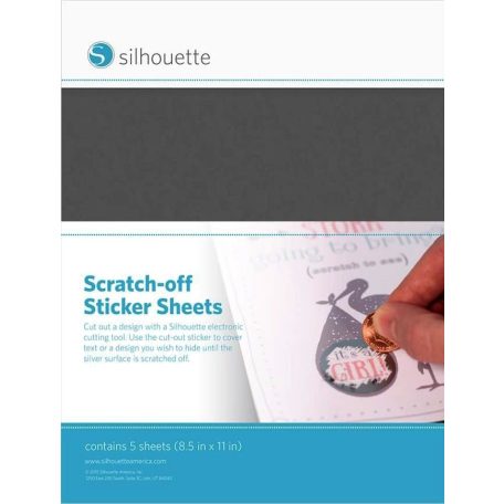 Kaparós papír - ezüst A4, Scratch-off Stickers / Silhouette materials (5 ív)