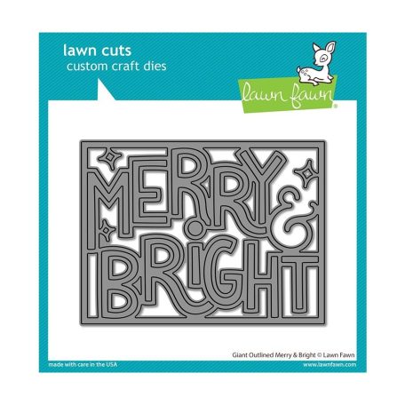 Vágósablon LF2973, Giant Outlined Merry & Bright / Lawn Cuts Custom Craft Die (1 csomag)