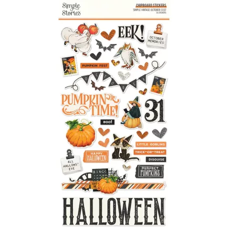 Chipboard 6"X12", Chipboard / Simple Stories October 31st (1 ív)