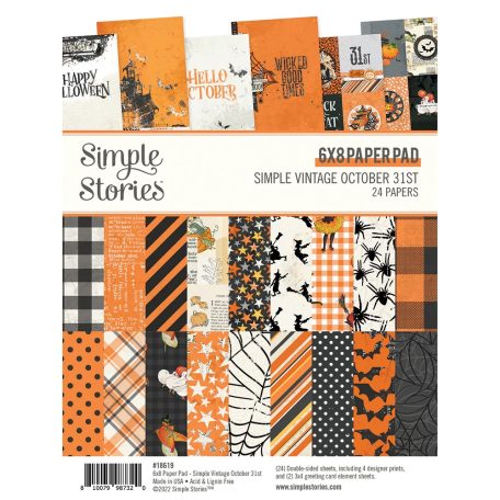 Papírkészlet 6"x8", Paper Pad / Simple Stories October 31st (24 lap)