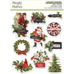   Matrica , Layered Stickers / Simple Stories Simple Vintage Christmas Lodge (1 ív)
