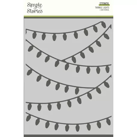 Stencil 6"x8", Twinkle Lights / Simple Stories Simple Vintage Christmas Lodge (1 db)