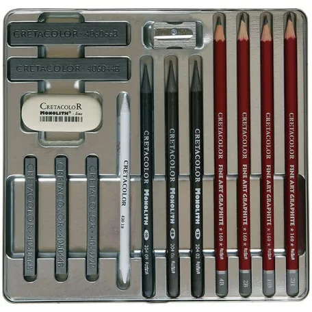 CretacoloR Silver Box grafit rajzkészlet készlet / Graphite Drawing Set (15 db)