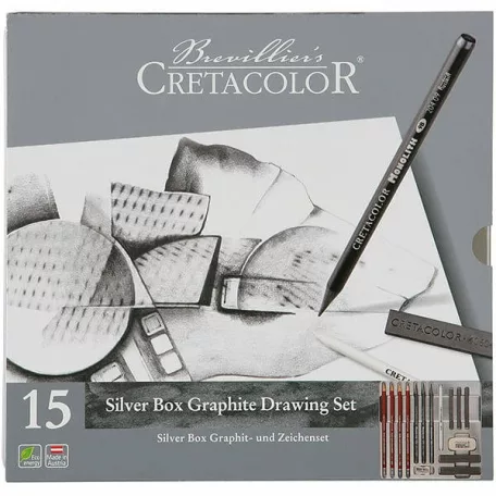 CretacoloR Silver Box grafit rajzkészlet készlet / Graphite Drawing Set (15 db)
