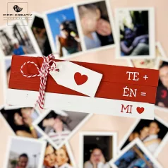 Valentin napi alkotócsomag - Fa könyvek dekoráció