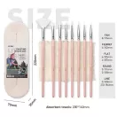 HIMI ecsetkészlet, szintetikus, vegyes - 8 db, műanyag dobozban, pink