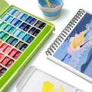 HIMI Twin Cup gouache festékkészlet – 72 db + kiegészítők – apple green