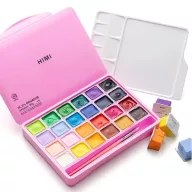   HIMI Jelly Cup gouache festékkészlet – 24 db + 3 db ecset – pink