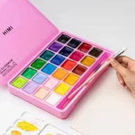   HIMI Jelly Cup gouache festékkészlet – 24 db + 3 db ecset – pink