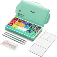   HIMI Jelly Cup gouache festékkészlet – 18 db + 3 db ecset – green