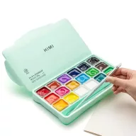   HIMI Jelly Cup gouache festékkészlet – 18 db + 3 db ecset – green