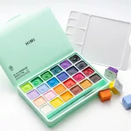   HIMI Jelly Cup gouache festékkészlet – 24 db + 3 db ecset – green