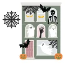 Spellbinders vágósablon – Halloween kísértetházdíszek –Halloween City Holiday Etched Dies Decorations (S4-1569)