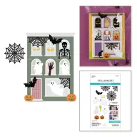   Spellbinders vágósablon – Halloween kísértetházdíszek –Halloween City Holiday Etched Dies Decorations (S4-1569)