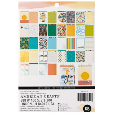 American Crafts Papírkészlet 6"x8" - Vicki Boutin - Where To Next? - Double-Sided - Paper Pad (36 lap)