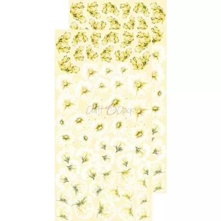 Kivágóív , Basic Flowers Set 6, Yellow Extras to cut mirror print/ Craft O'Clock Mixed Media (1 csomag)